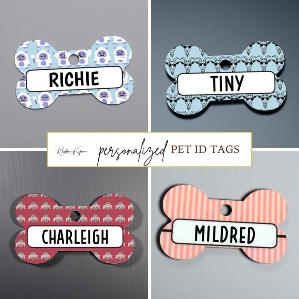 Paw-some Personalized Pet ID Tags: Make Them Unique! Double-sided I Handmade